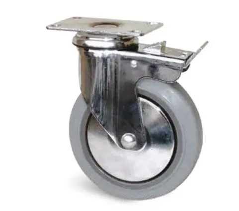 Produktfoto 1 von Guitel Hervieu Gebremst, schwenkbar Lenkrolle, Rad ø 150mm, 100kg, Ges H. 193mm, Platte inkl Bremse