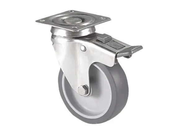 Produktfoto 1 von Guitel Hervieu Gebremst, schwenkbar Lenkrolle, Rad ø 50mm, 40kg, Ges H. 70mm, Platte inkl Bremse