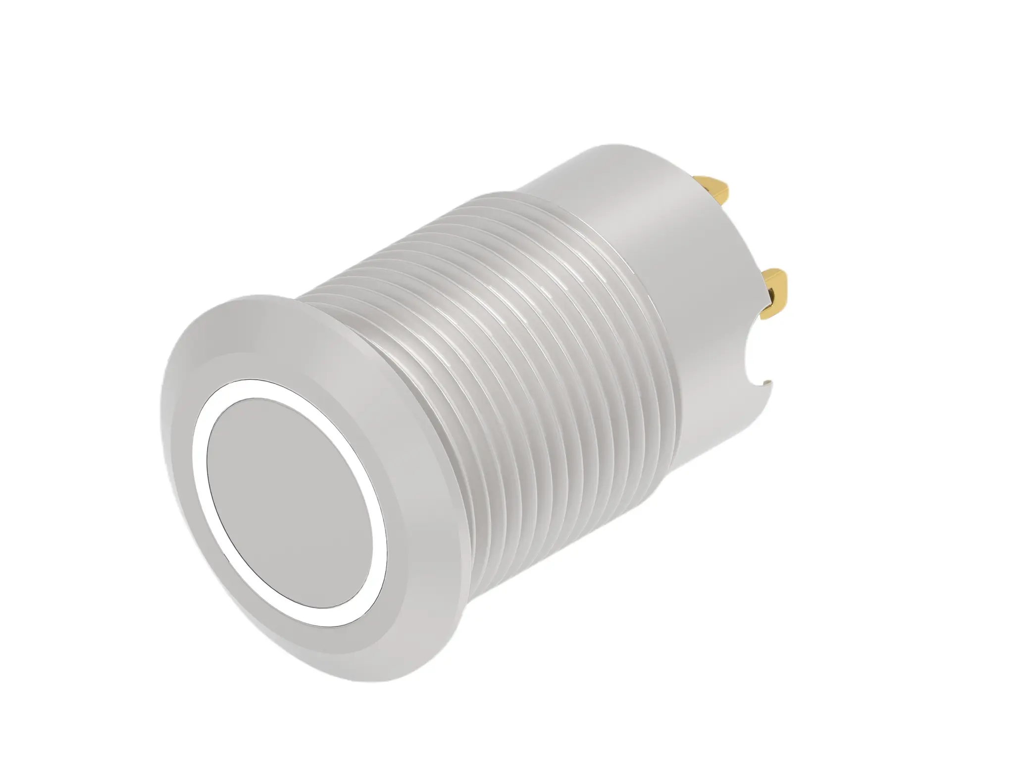 Produktfoto 1 von TE Connectivity AV12 Druckschalter Weiß Beleuchtet Tastend Schraubanschlussklemme Ø 14 mm, SPST / 100 mA 12 V dc 12 V