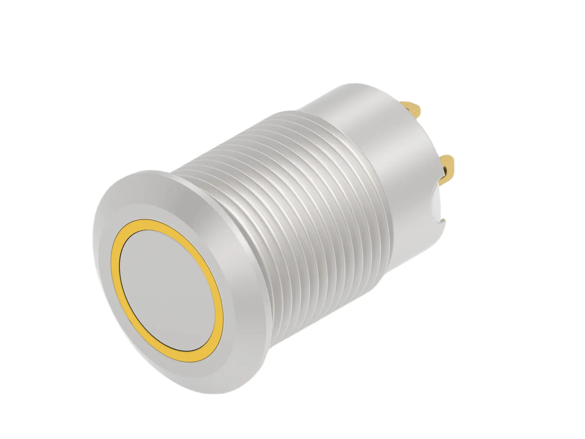 Produktfoto 1 von TE Connectivity AV12 Druckschalter Gelb Beleuchtet Tastend Schraubanschlussklemme Ø 12 mm, SPST / 100 mA 12 V dc 24 V