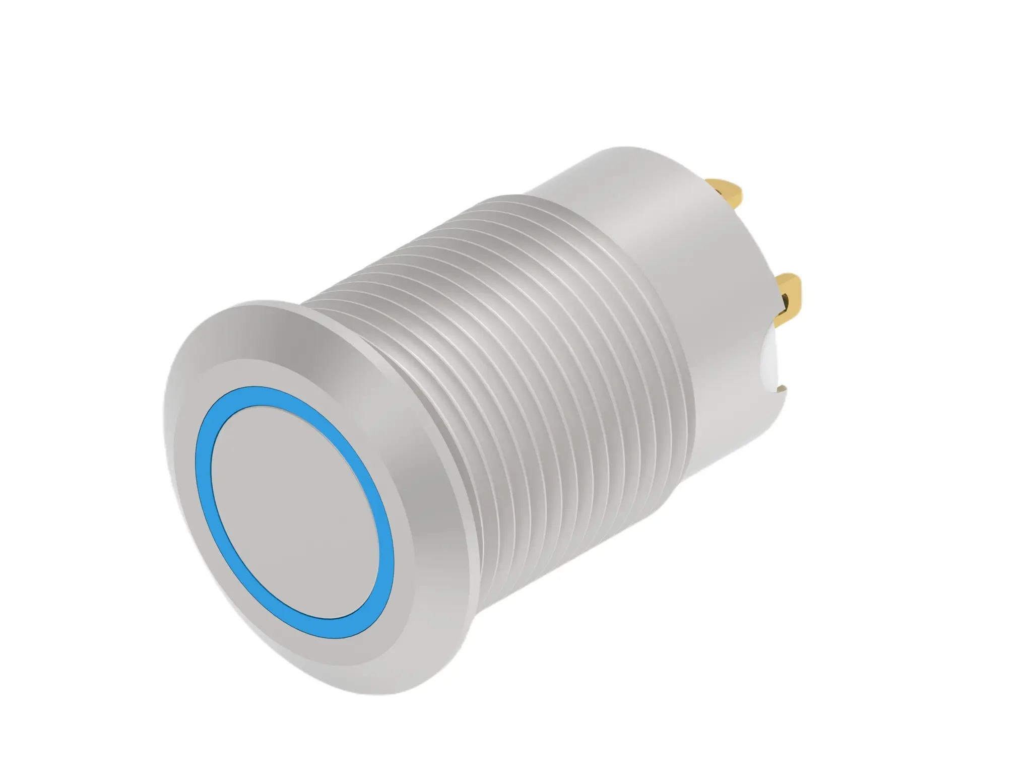 Produktfoto 1 von TE Connectivity AV12 Druckschalter Blau Beleuchtet Tastend Schraubanschlussklemme Ø 12 mm, SPST / 100 mA 12 V dc 24 V