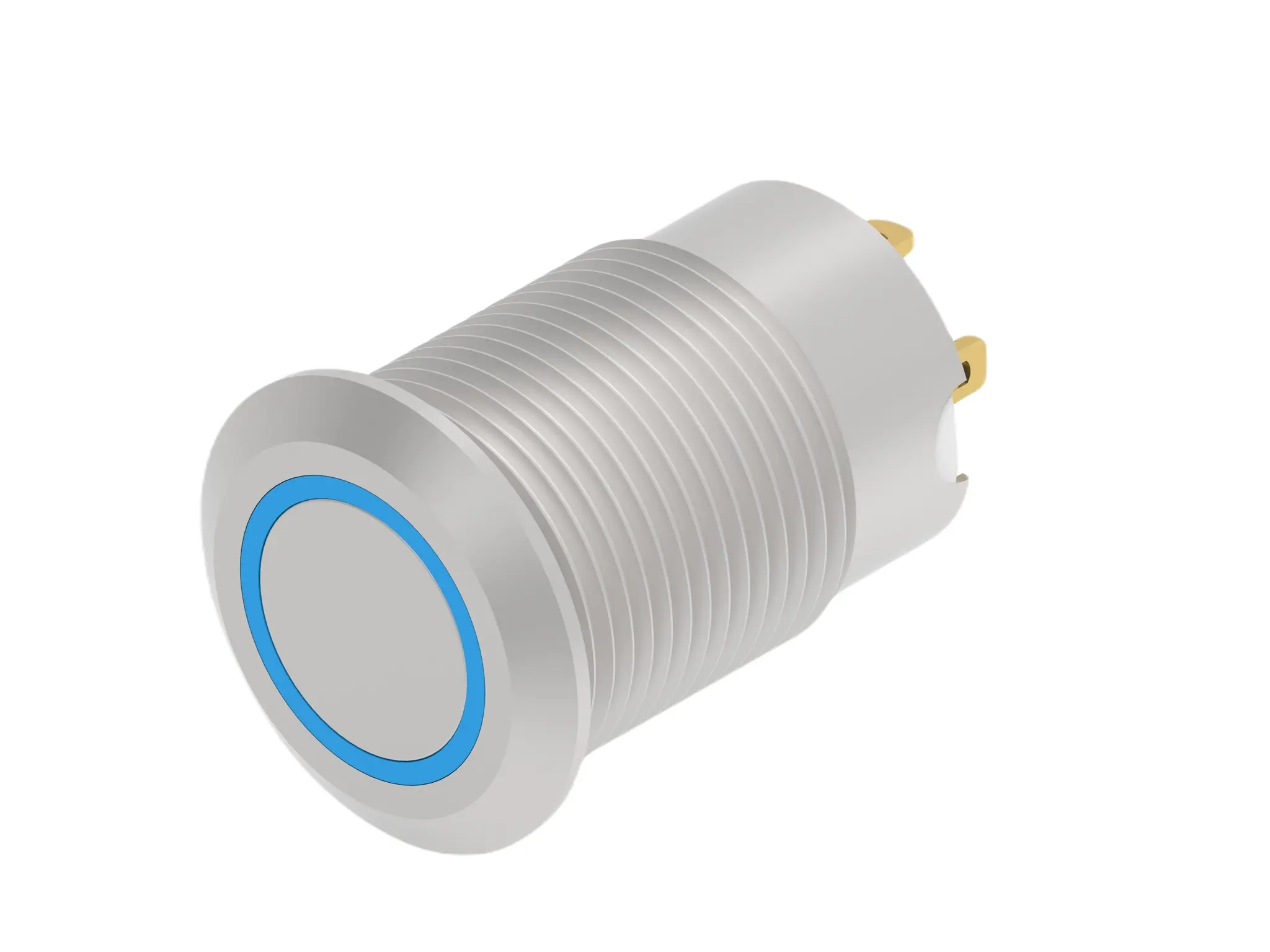 Produktfoto 1 von TE Connectivity AV12 Druckschalter Blau Beleuchtet Tastend Schraubanschlussklemme Ø 12 mm, SPST / 100 mA 24 V dc 24 V