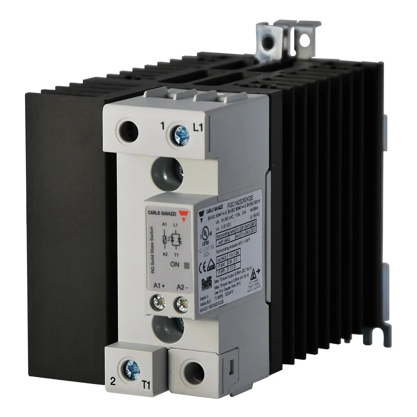 Produktfoto 1 von Carlo Gavazzi RGC1 DIN-Hutschiene Industriell montierte Halbleiterrelais 660 V ac 275V ac / 60 A