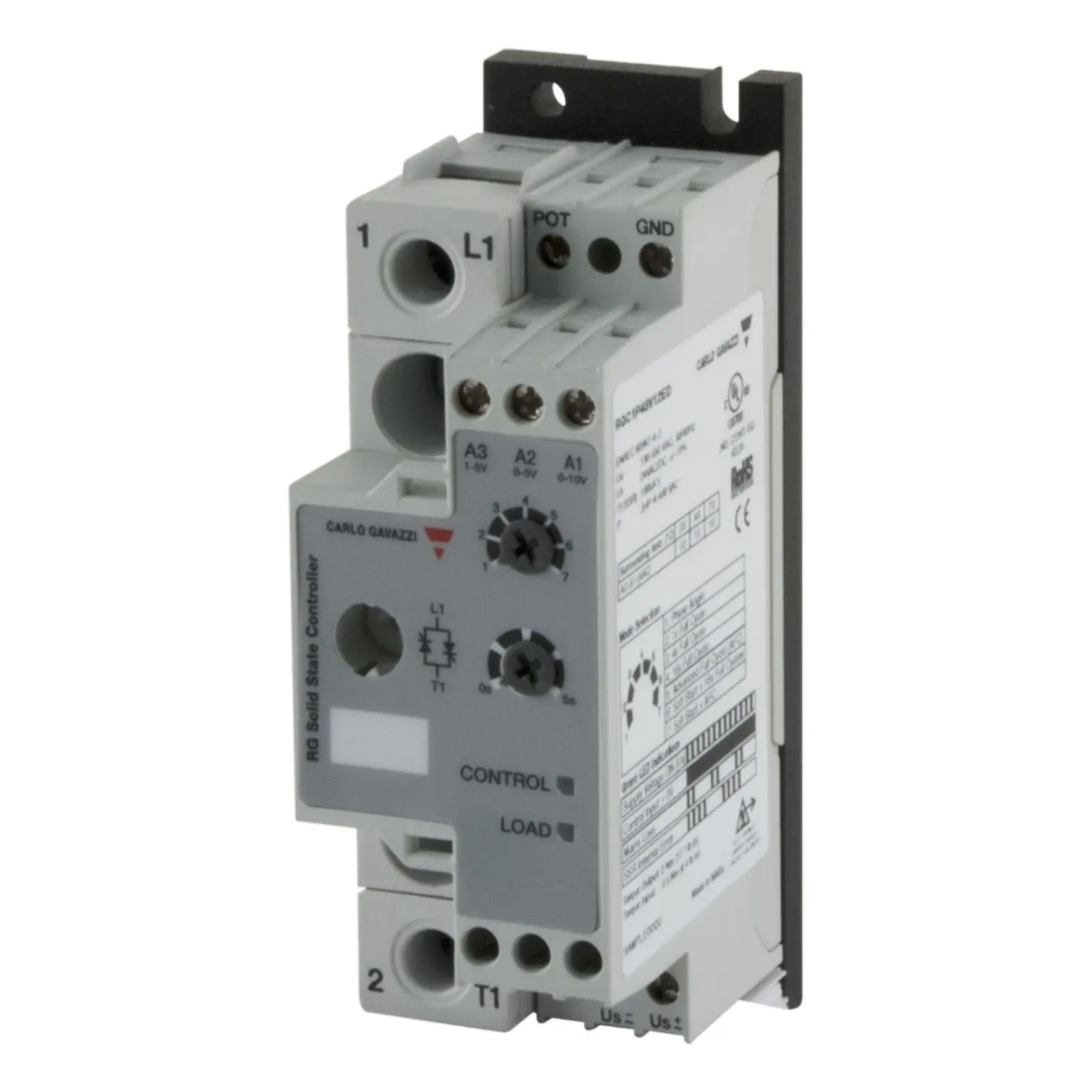 Produktfoto 1 von Carlo Gavazzi RGC1P DIN-Hutschiene Industriell montierte Halbleiterrelais 265 V ac 10V dc / 37 A