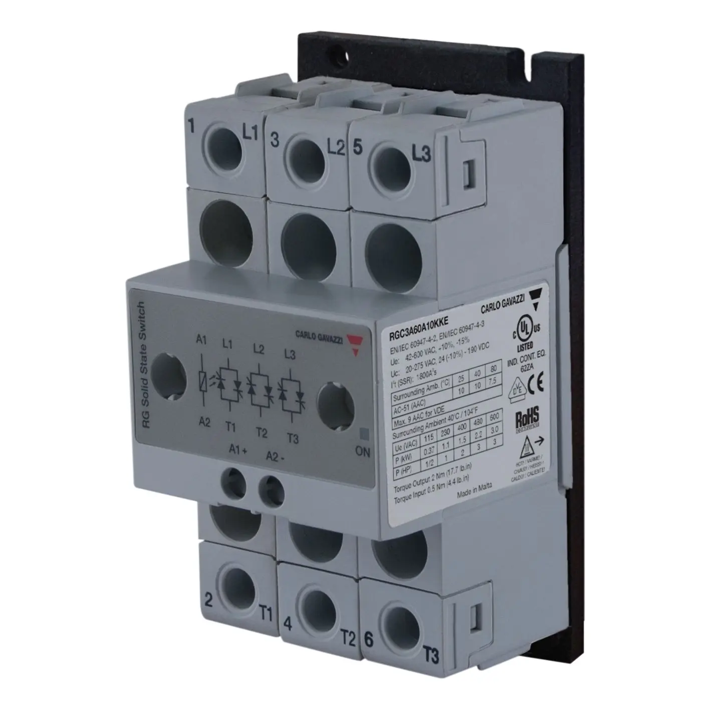 Carlo Gavazzi RGC1P DIN-Schienen, Tafelmontage Halbleiterrelais 660 V AC / 37 A