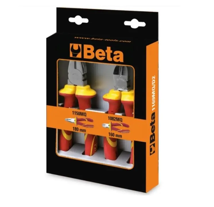 Produktfoto 1 von BETA 1169MQ/D2 Zangensatz Gerade 2 Stk. 160 mm, 180 mm Kombizange, Seitenschneider