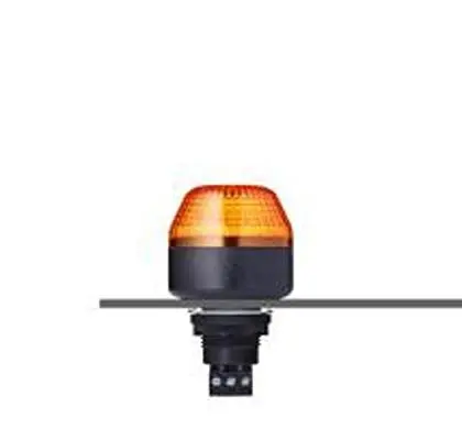 AUER Signal M22 LED Dauer, Filament/Warnsummer Signalleuchte 240V Orange Panel, Ø 44 mm x 76 mm IP65
