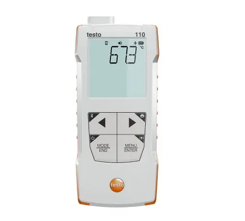 Produktfoto 1 von Testo Digitales Thermometer, TESTO 110, Digital, 1 bis 200 °C 0.3, 0.3 % max, Messelement Typ Generell