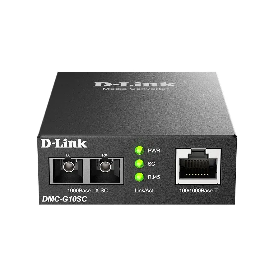 Produktfoto 1 von D-Link Ethernet-Medienkonverter 1000Mbps, 100BaseLX, Singlemode 10 km 1000 Mbps, Anschluss: RJ45