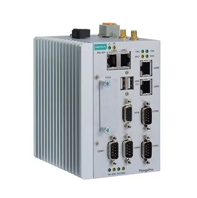 Produktfoto 1 von MOXA AIG-501 IoT-Gateway Intel Atom E3845 4GB, 4 COM-Ports, DDR3 RAM