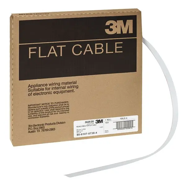 Produktfoto 1 von 3M 3625 Flachbandkabel , 20-adrig, Raster 1mm Nicht abgeschlossen, Anschluss A offenes Ende