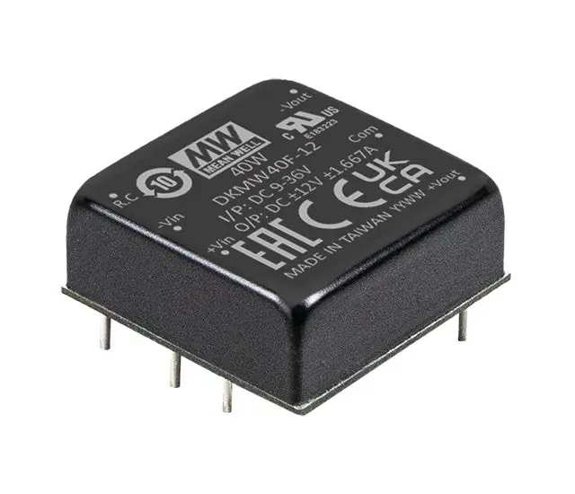 Produktfoto 1 von MEAN WELL DKMW40 DC/DC Konverter, 15V dc, -15 V dc OUT 1333 mA Oberfläche 48V dc 2 kV 40 W 40 °C 80 °C