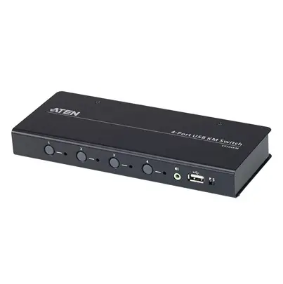 Produktfoto 1 von Aten KVM-Switch 4-Port 16 Displays USB 3,5-mm-Audiobuchse