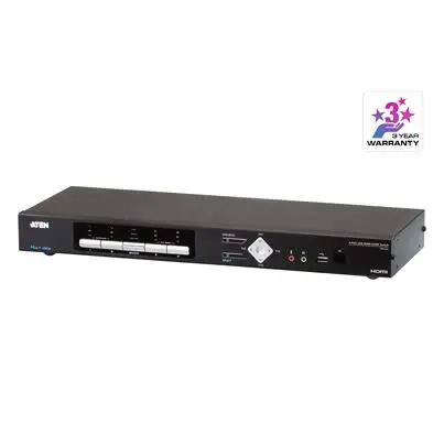 Produktfoto 1 von Aten KVM-Switch 4-Port 2 Videoausgänge HDMI 4 Displays USB 3,5-mm-Audiobuchse 4096 x 2160 pixel