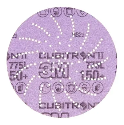 Produktfoto 1 von 3M Präzisionsgeformtes Keramikkorn Klebeband/PSA-Schleifscheibe Schleifscheibe Ø 127 mm 150+, Korngröße 50