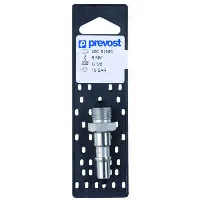 Produktfoto 1 von PREVOST Pneumatische Schnellsteckkupplung Stecker, Parallel-Außengewindeadapter