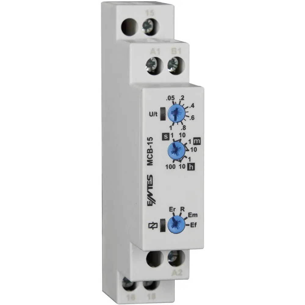 Produktfoto 1 von ENTES MCB Zeitrelais, DIN-Schienen, 0.05 sec → 100 hrs, 24 → 240V ac, 1 Kont. Multifunktion, 1-poliger