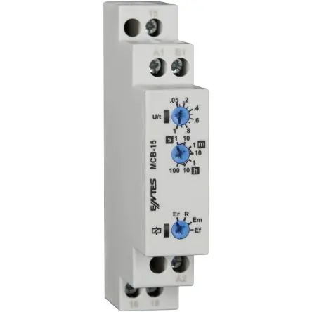 Produktfoto 1 von ENTES Miniature Circuit Breaker Zeitrelais, DIN-Hutschiene 240 V dc 24V ac, 240 V ac, 0.05 to 100 h, 1 Kont. 4, 1