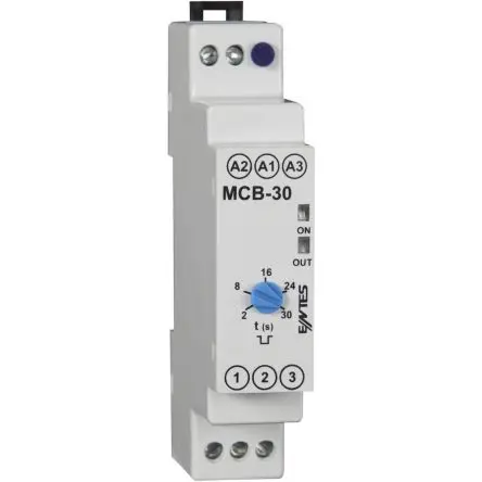 Produktfoto 1 von ENTES MCB Zeitrelais, DIN-Hutschiene 12 to 240 V dc 12V ac, 240 V ac, 2 to 30 s, 1 Kont. 4, 1 Wechsler