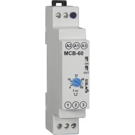 Produktfoto 1 von ENTES Miniature Circuit Breaker Zeitrelais, DIN-Hutschiene 12 to 240 V dc 12V ac, 240 V ac, 4 to 30 sec, 1 Kont. 4, 1