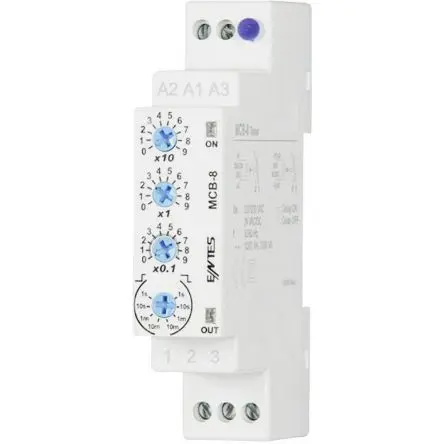 Produktfoto 1 von ENTES Miniature Circuit Breaker Zeitrelais, DIN-Hutschiene 12 to 240 V dc 12V ac, 240 V ac, 0.1 s to 999 h, 1 Kont. 4, 1