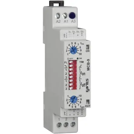 Produktfoto 1 von ENTES Miniature Circuit Breaker Zeitrelais, DIN-Hutschiene, Schienenverkehr 12 to 240 V dc 12V ac, 240 V ac, 0.5 s to 30