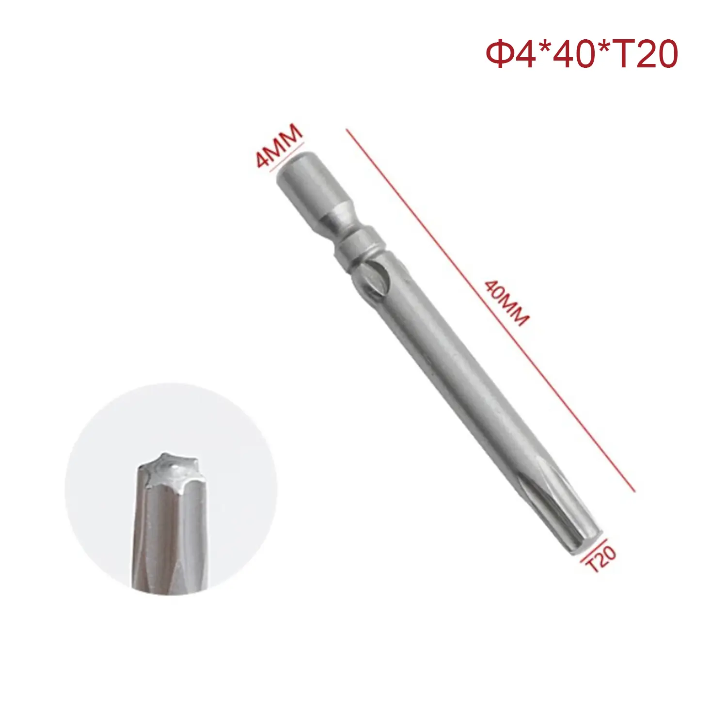 Produktfoto 1 von RS PRO 4 mm T20 Sechsrund-Schraubendreherbit, Innensechsrund S2 Stahllegierung, 40 mm