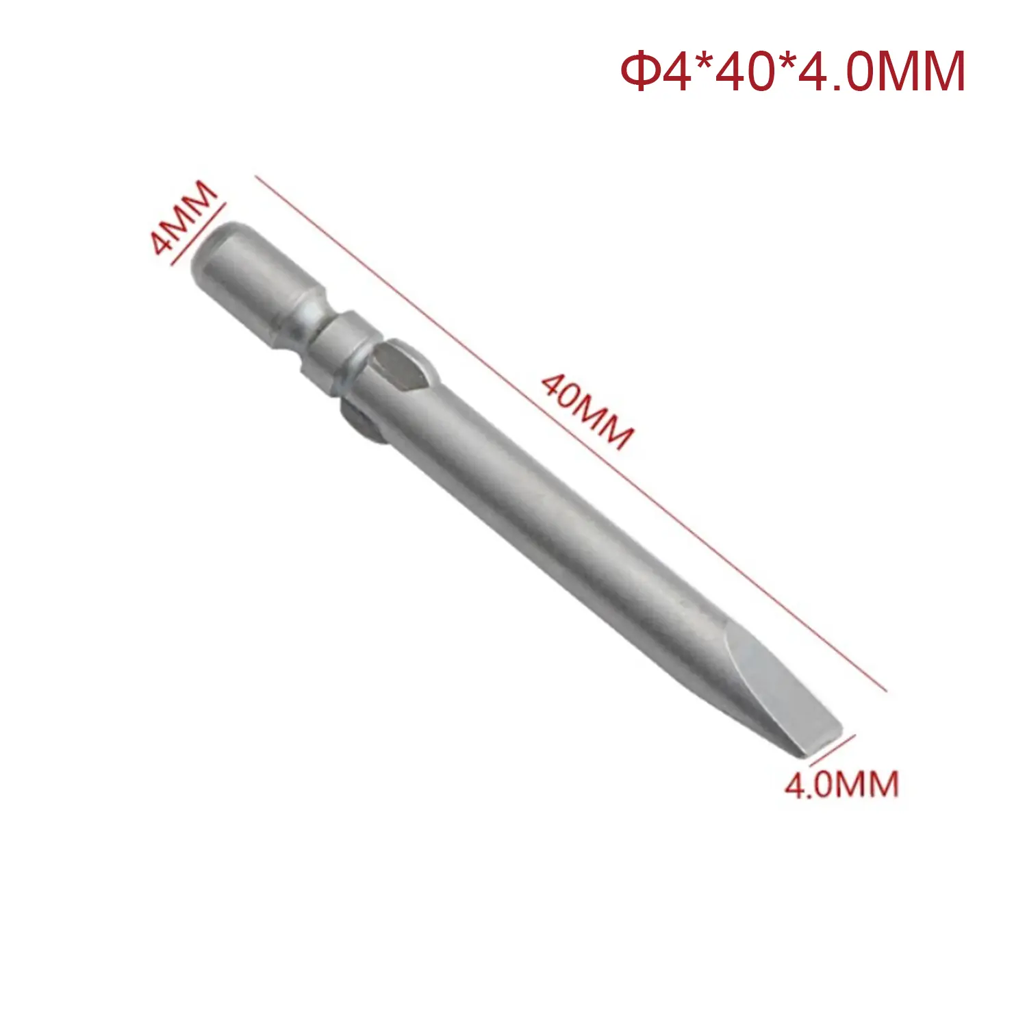 Produktfoto 1 von RS PRO 4 mm Schlitzschraubendreher-Bit, Geschlitzt S2 Stahllegierung, 40 mm