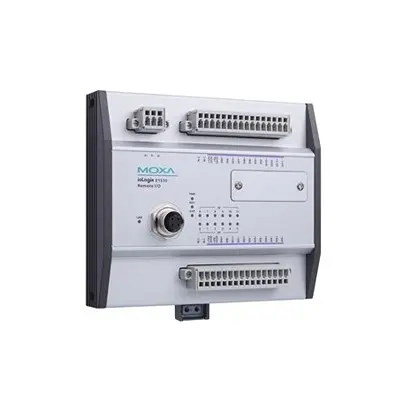 Produktfoto 1 von MOXA Ethernet-Medienkonverter 100Mbps, Anschluss: 10/100 BaseT(X)-Ports (M12 D-codierter 4-poliger Buchsenstecker)