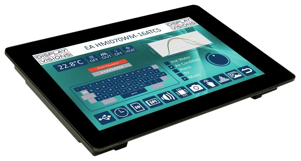 Produktfoto 1 von Display Visions, HMI, HMI-Anzeige, TFT, 1024 x 600 pixel, 7 in