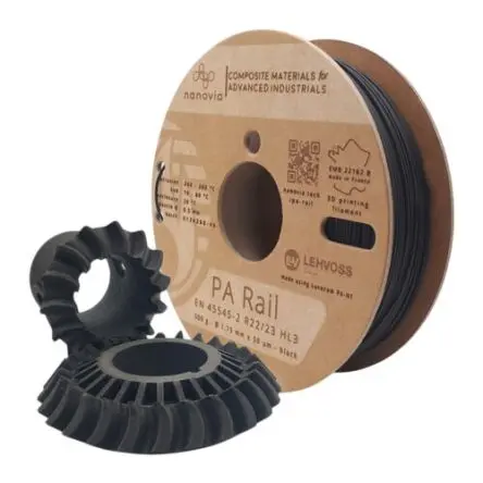 Produktfoto 1 von NANOVIA PA-Schiene 3D-Drucker Filament zur Verwendung mit Drucker, Schwarz, 2.85 mm, Fused Deposition Modeling (FDM), 2