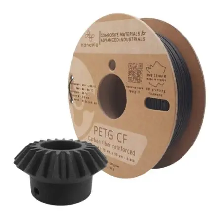 NANOVIA PET-G 3D-Druckmaterial, Schwarz, 1.75 mm, Fused Filament Fabrication (FFF), 500 g