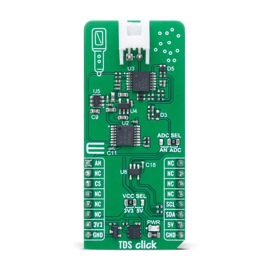 Produktfoto 1 von MikroElektronika Oscillator Entwicklungswerkzeug für Motoren und Robotik, TDS Click Spannungsversorgung, für mikroBUS