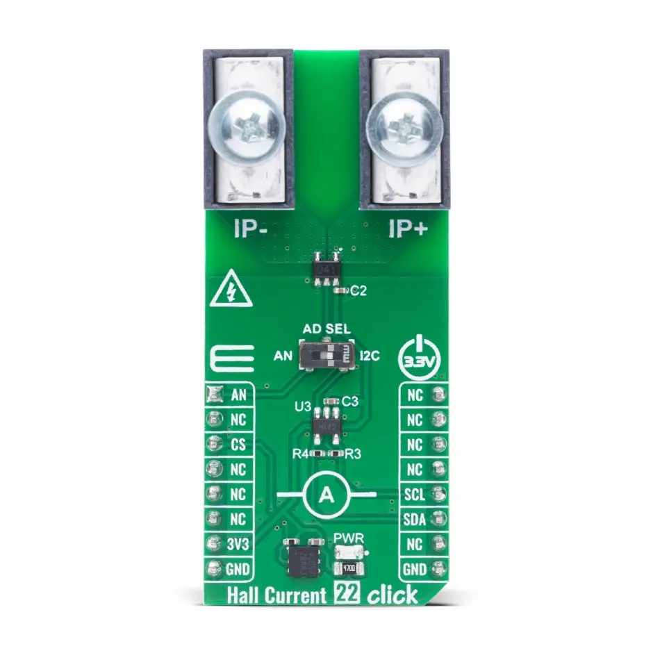 Produktfoto 1 von MikroElektronika Hall Effect Current Sensor Entwicklungswerkzeug für Motoren und Robotik, Hall Current 22 Click
