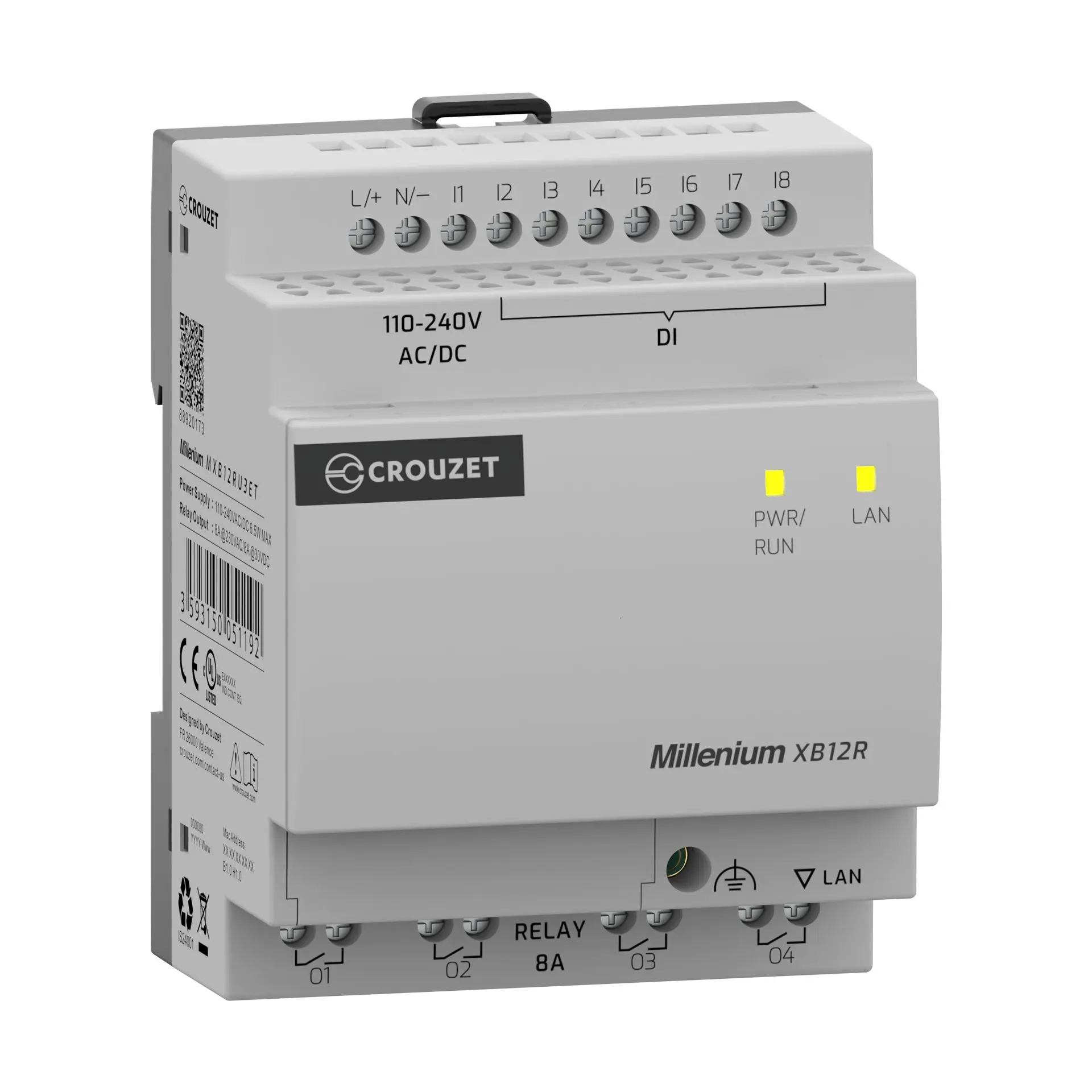 Produktfoto 1 von Crouzet MXB Logikmodul, 8 Eing. Relais Ausg.Typ Digital Eing.Typ