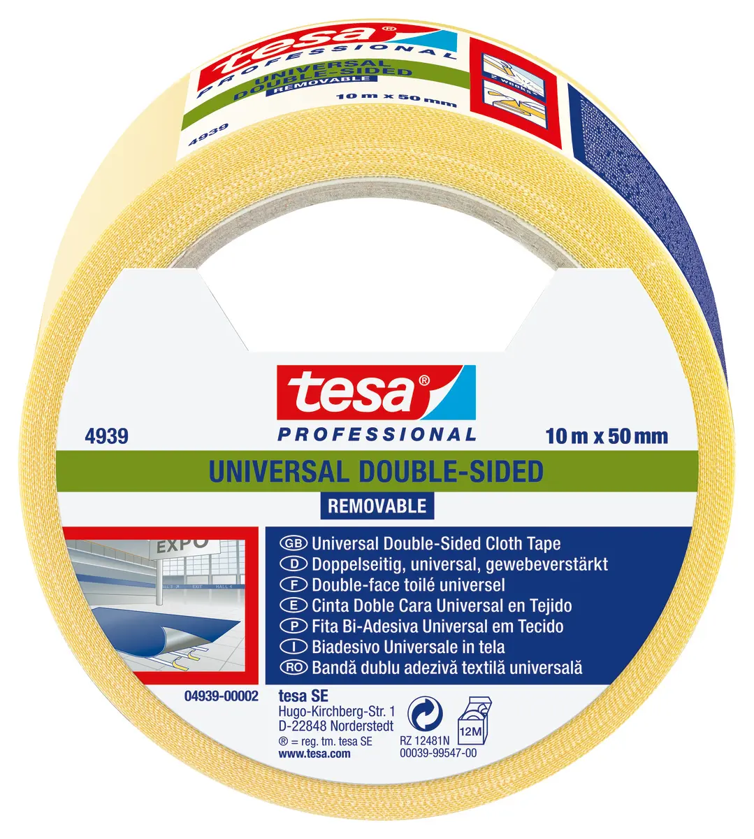 Produktfoto 1 von Tesa 4939 Doppelseitiges Klebeband, bronzefarben, Stärke 0.235mm, 50mm