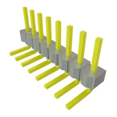 Samtec MTSW Leiterplattenleiste gewinkelt, 8-polig / 1-reihig, Raster 2.54 mm Raster Durchsteckmontage, Unisoliert