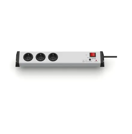 Produktfoto 1 von Ehmann 207 Typ F Steckdosenleiste, 3-fach 16A CEE 7/7 Deutscher Schuko / Französisch, 1.5m Kabel FI Schutzschalter