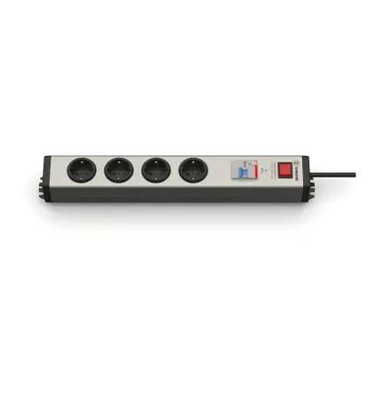 Produktfoto 1 von Ehmann 821 Typ F Steckdosenleiste, 4-fach 16A CEE 7/7 Deutscher Schuko / Französisch, 3m Kabel FI Schutzschalter