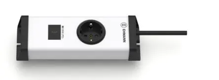 Produktfoto 1 von Ehmann 200 Typ F - Deutscher Schutzleiterkontakt, USB Steckdosenleiste, 2-fach 16A CEE 7/7 Deutscher Schuko /