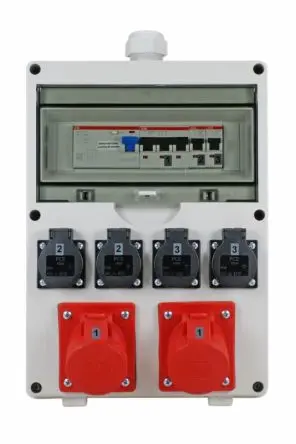 Produktfoto 1 von Ehmann 530 Typ F - Deutscher Schutzleiterkontakt Steckdosenleiste, 6-fach 16A CEE 400 V-16 A, 400V