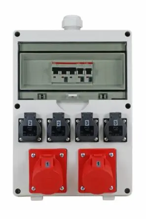 Produktfoto 1 von Ehmann 530 Typ F - Deutscher Schutzleiterkontakt Steckdosenleiste, 6-fach 16A CEE 400 V-16 A, 400V