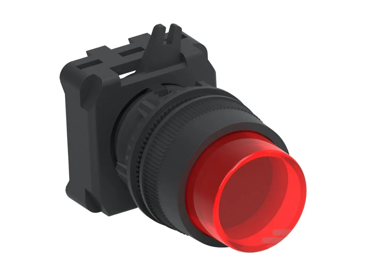 Produktfoto 1 von TE Connectivity Alcoswitch Druckschalter Rot Beleuchtet Tastend Panel Ø 22.5 mm, 1 Schließer/1 Öffner / 10A 24 V dc,