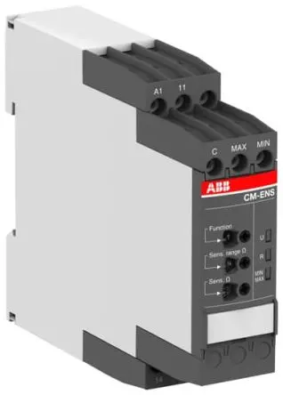 Produktfoto 1 von ABB CM-ENS Niveaurelais 1 x Eingänge DIN-Hutschiene 240V ac/dc Spannung 1-poliger Umschalter, Relais