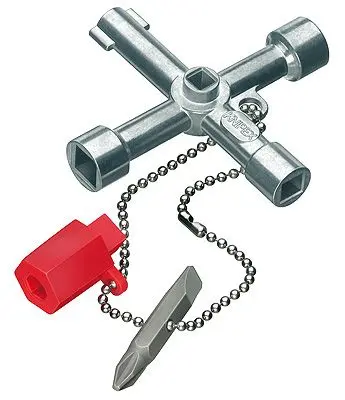 Produktfoto 1 von Knipex Schaltschrankschlüssel 3-in-1, im Zink-Gehäuse