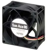 Produktfoto 1 von Sanyo Denki San Ace 9GV DC-Axiallüfter, Kugellager, 12 V dc / 36W, 80 x 80 x 38mm, 9700U/min, 222m³/h