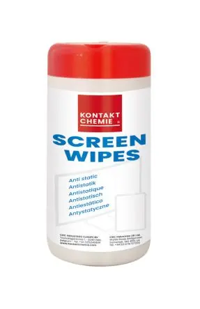 Produktfoto 1 von Kontakt Chemie Screen Wipes Feucht Schirmung, Weiß Spenderbox, 100 pro Paket Tücher pro Packung