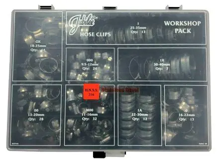 Produktfoto 1 von Jubilee Edelstahl P-Schellen Sortiment, 143 Stück 9.5 mm 40 mm