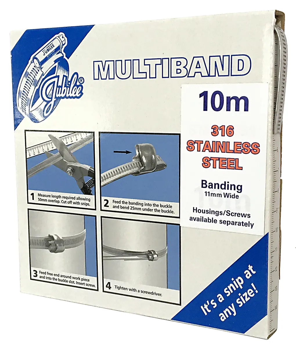 Produktfoto 1 von Jubilee Edelstahl Multiband-Satz Banderole, mit Sechskantschraube 1 m