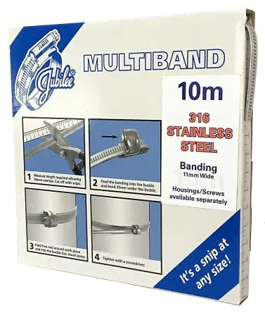 Produktfoto 1 von Jubilee Edelstahl Multiband-Satz Banderole, mit Sechskantschraube 1 m